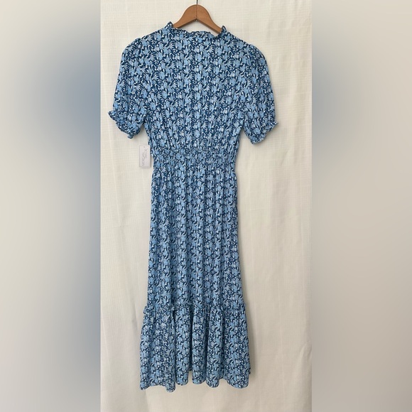 NWT Morgan Taylor Blue Floral Maxi Dress - Picture 2 of 7
